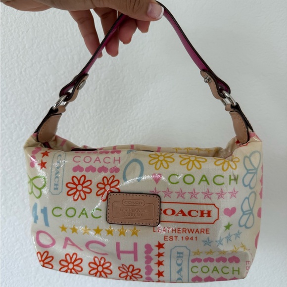 Coach Cream Multicolor Print mini Bag - Picture 1 of 12